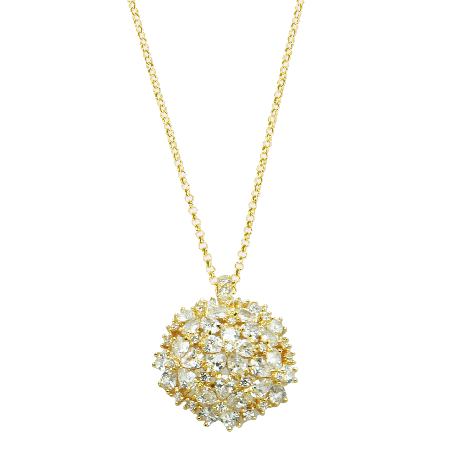 Collana in metallo anallergico con zirconi cubici e vera placcatura oro Giallo – CL5092G