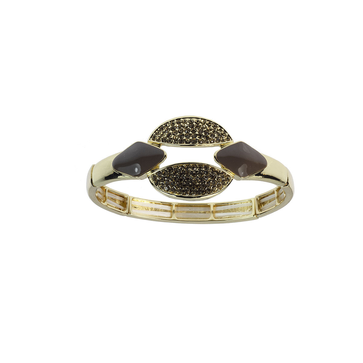 Bracciale in metallo anallergico e zirconi cubici con vera placcatura in oro – BC1121G