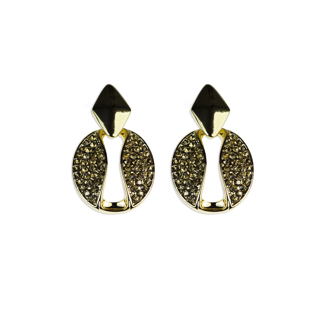 Orecchini in metallo anallergico e zirconi cubici con vera placcatura in oro