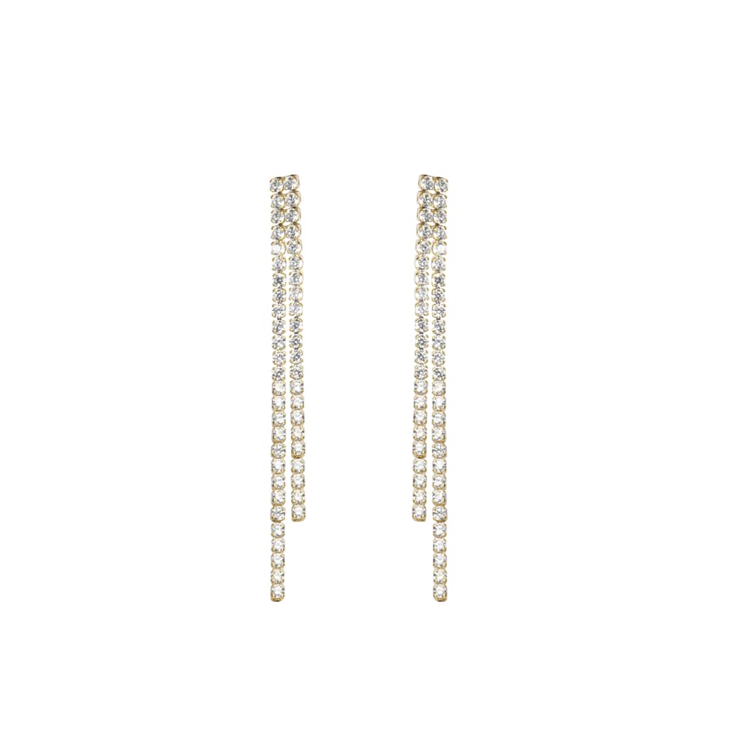 Orecchini Tennis in metallo anallergico con zirconi cubici e vera placcatura oro Giallo Rose – OR234R