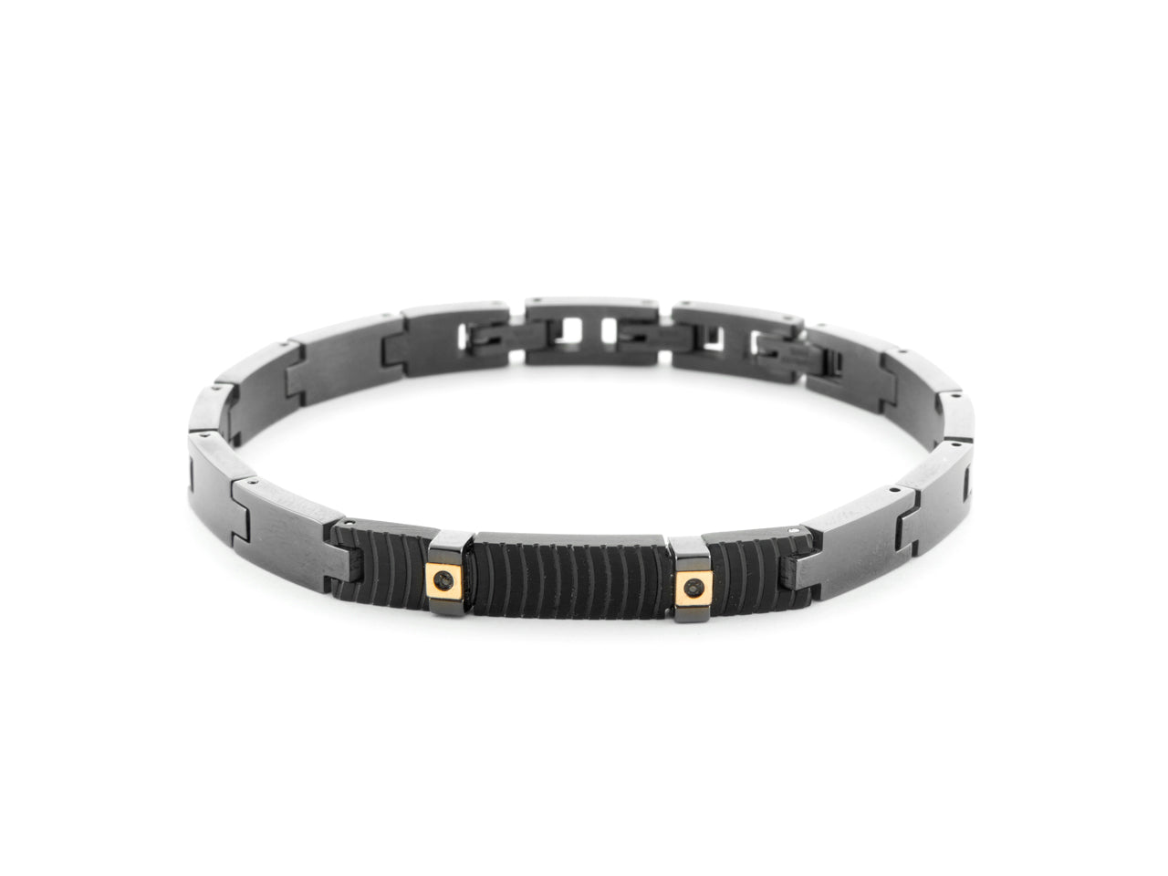 BR TARGA N,SPIN NERI E ORO 18K