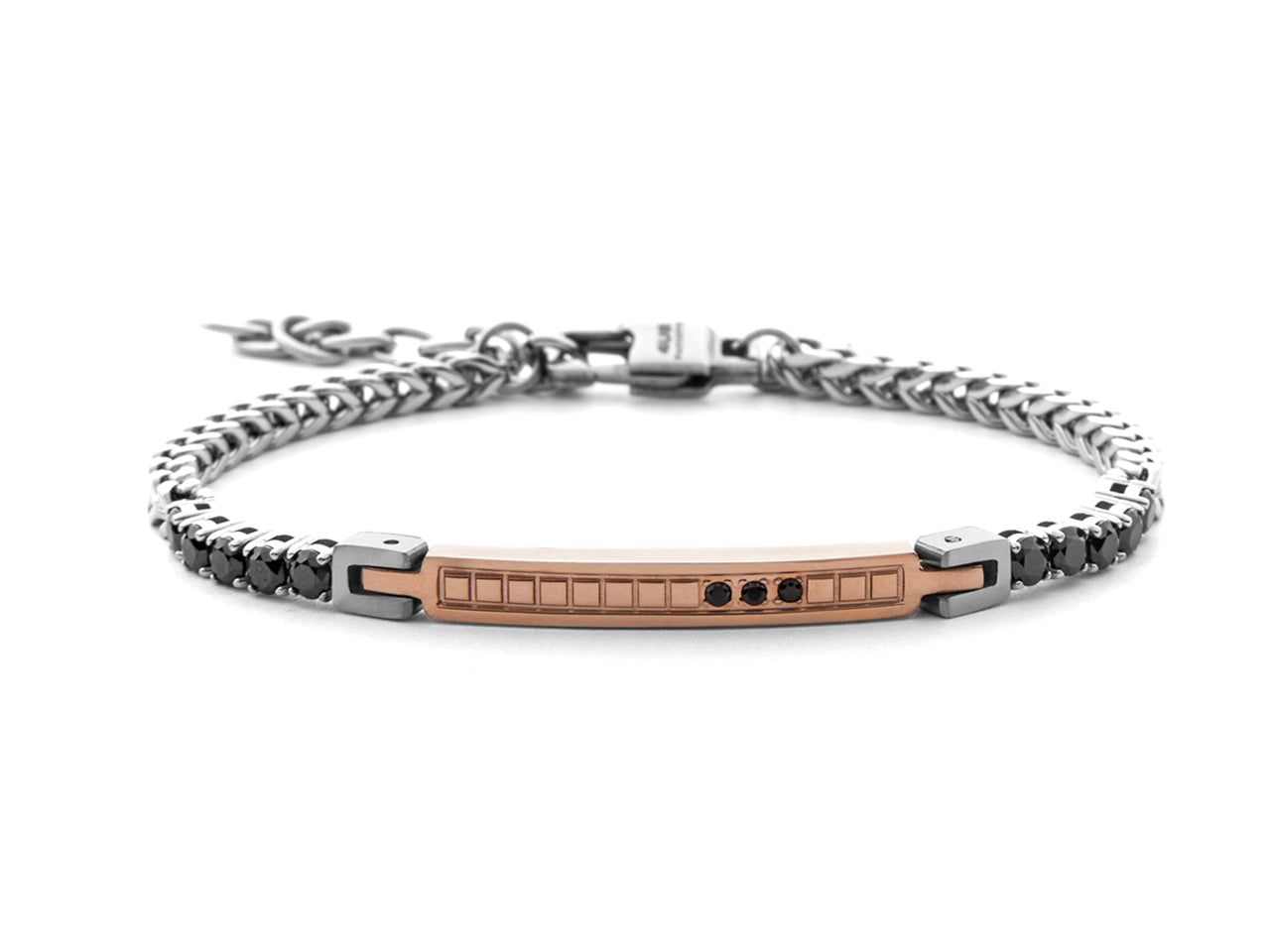 BR ZIRC NERI E TARGA ORO ROSE'