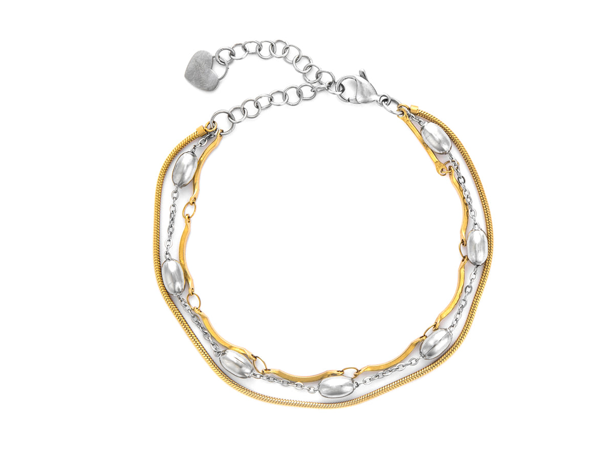 BRACCIALE ACCIAIO E PVD ORO
