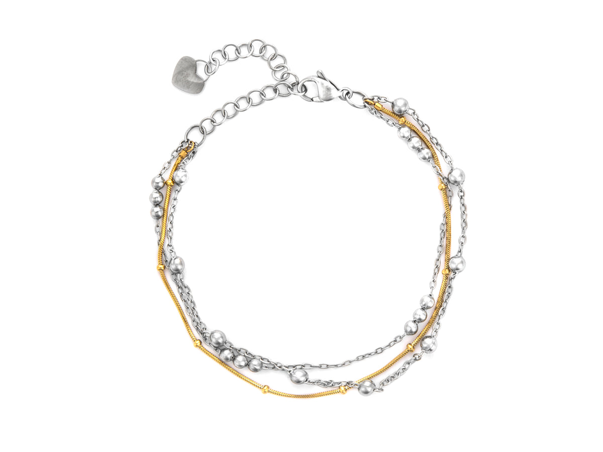 BRACCIALE ACCIAIO E PVD ORO