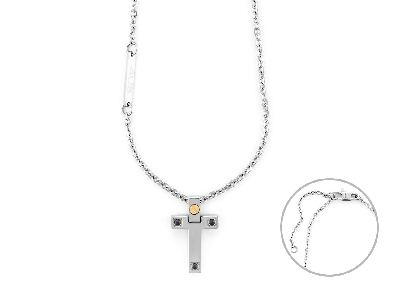 CL CROCE SPIN NERI E ORO 18K