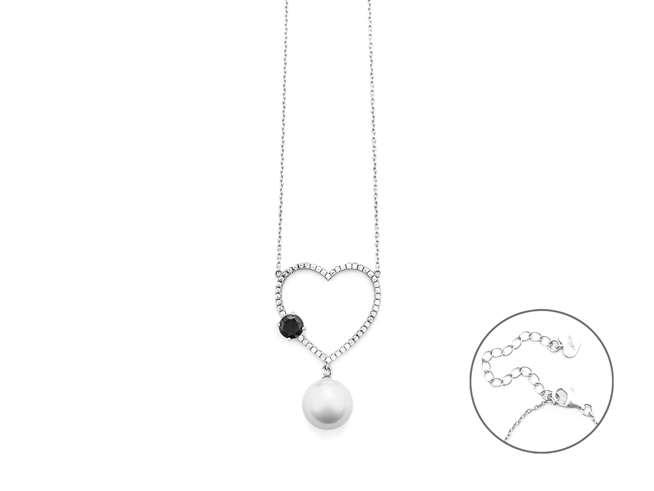 CL CUORE ZIRC BIA E NER+PERLA
