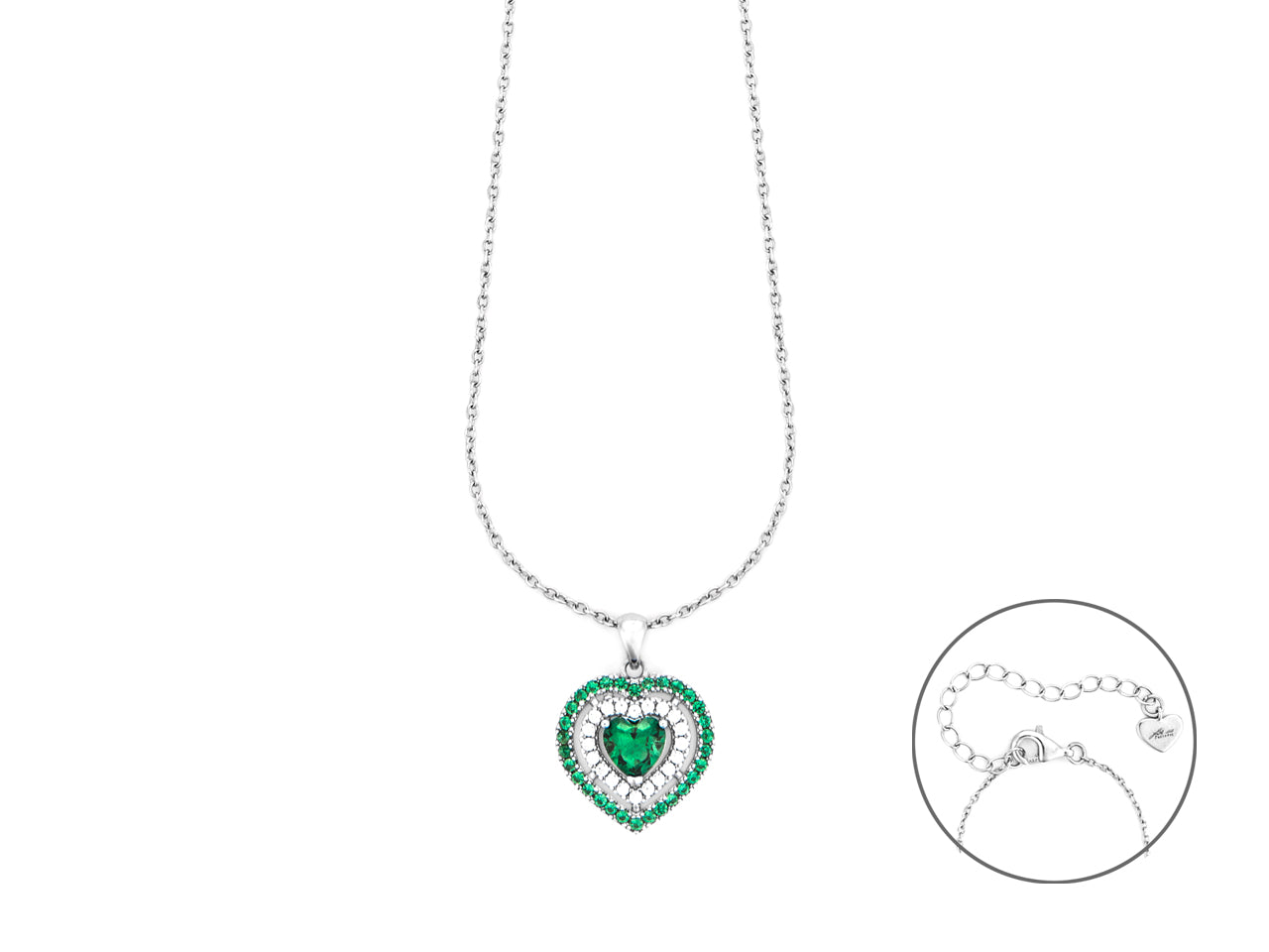 CL CUORE ZIRC VERDI E BIA