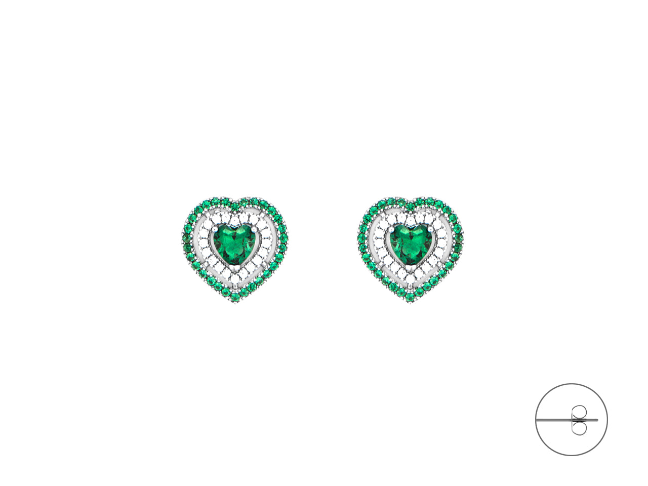 OR CUORE ZIRC VERDI E BIA