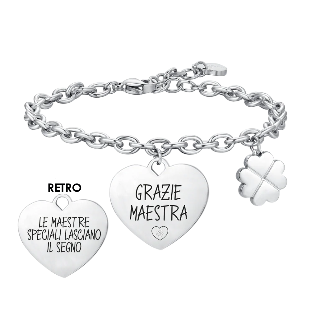 BRACCIALE DONNA IN ACCIAIO GRAZIE MAESTRA