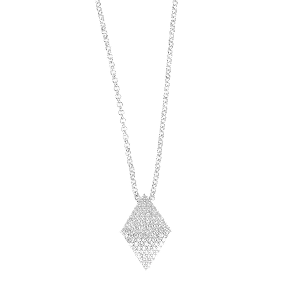 Collana in metallo anallergico con zirconi e vera placcatura oro Bianco – CL5037B