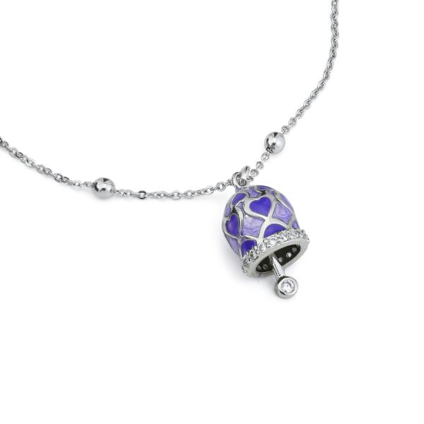 Bracciale con campanella portafortuna azzurra