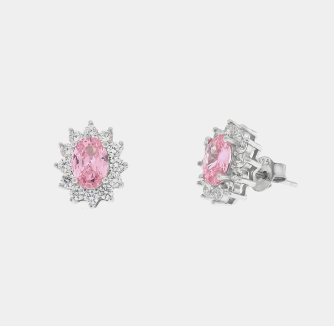 Orecchini in argento 925 con zircone centrale