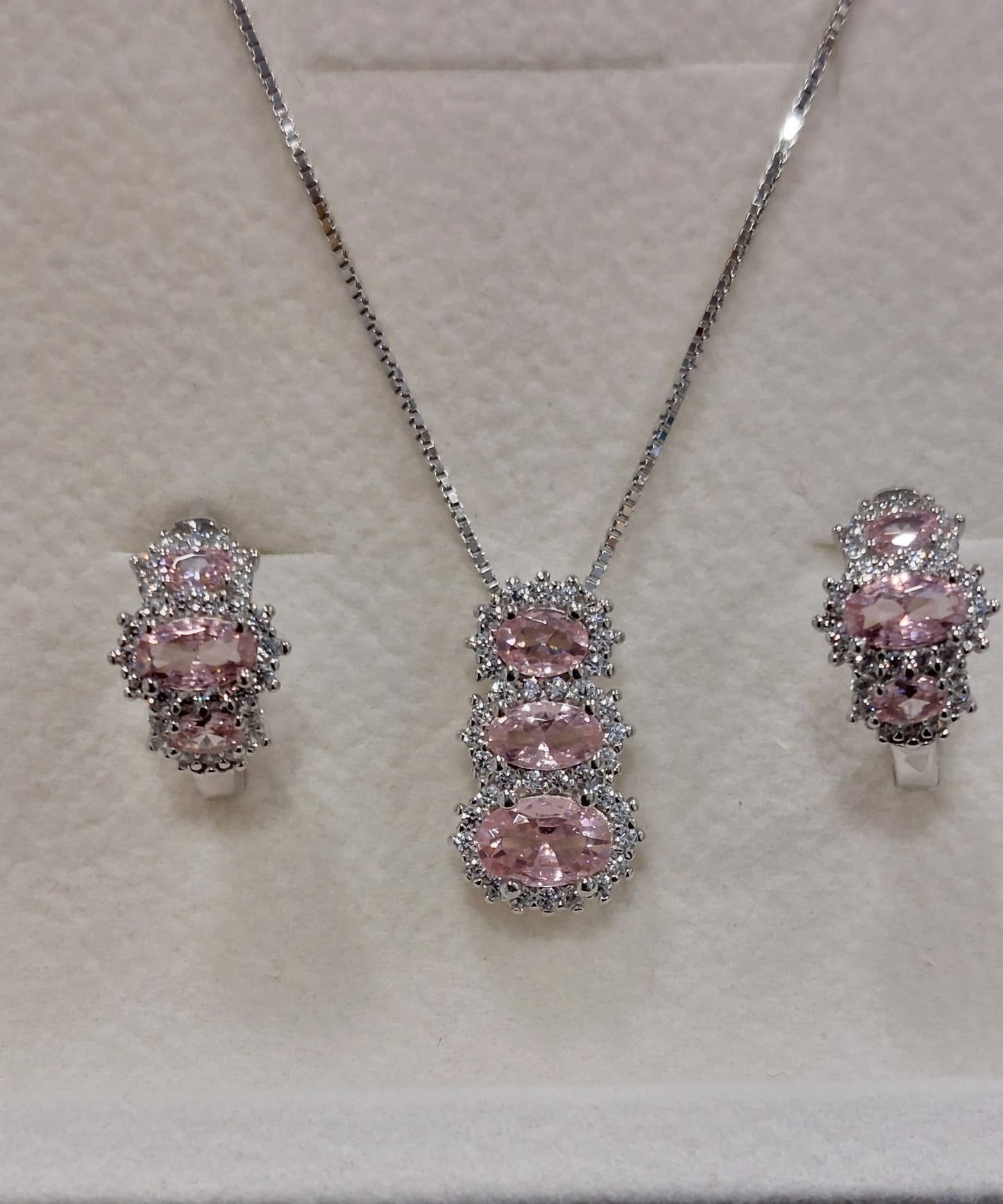 Parure trilogy in argento 925 con zirconi