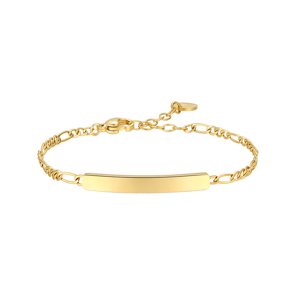 BRACCIALE BAMBINO IN ACCIAIO IP GOLD CON PIASTRA