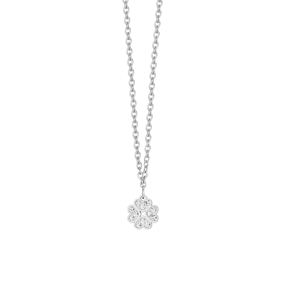 COLLANA BAMBINA IN ACCIAIO CON QUADRIFOGLIO