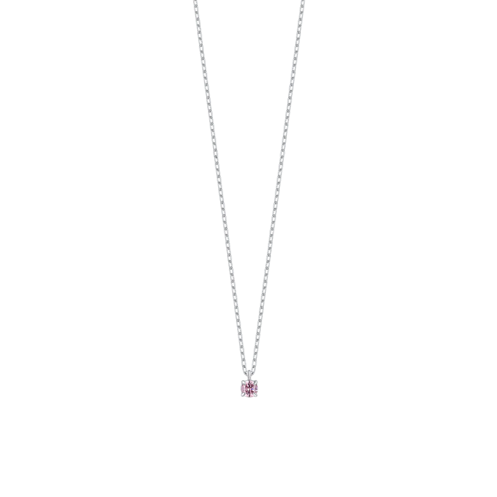 COLLANA BAMBINA IN ACCIAIO CON ZIRCONE ROSA
