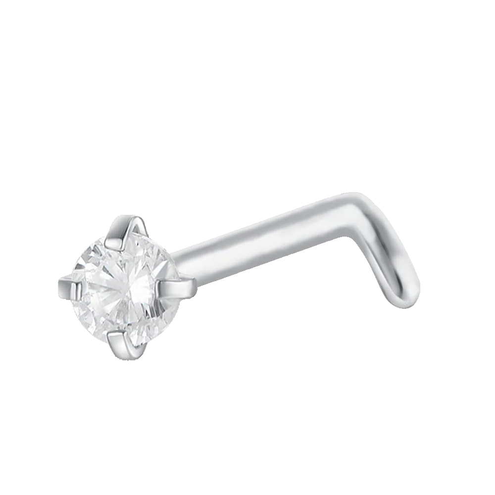 PIERCING NASO DONNA IN ACCIAIO CON ZIRCONE BIANCO