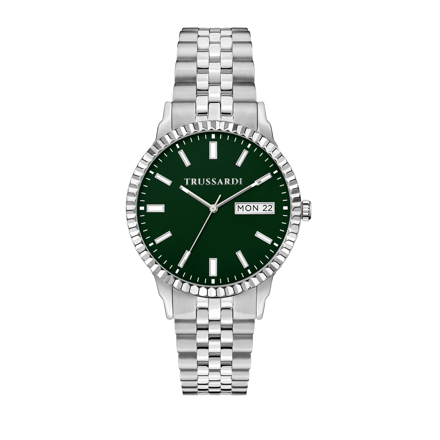 T-BENT 39MM 3H GREEN DIAL SS BR