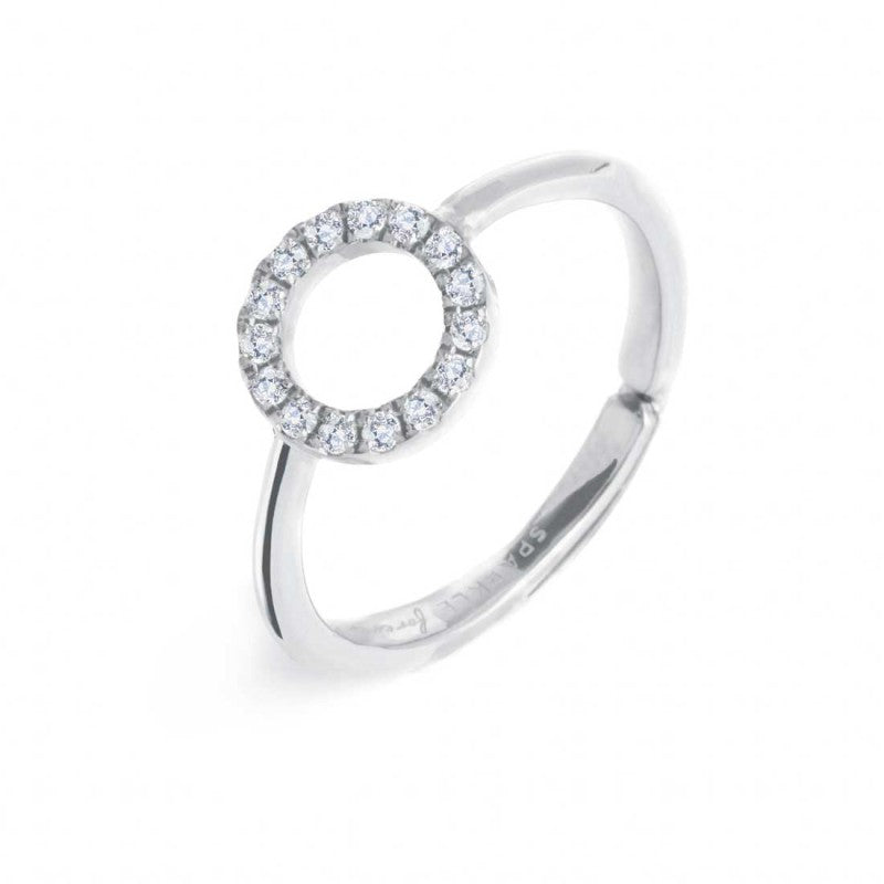 Anello cerchio con zirconi bianchi