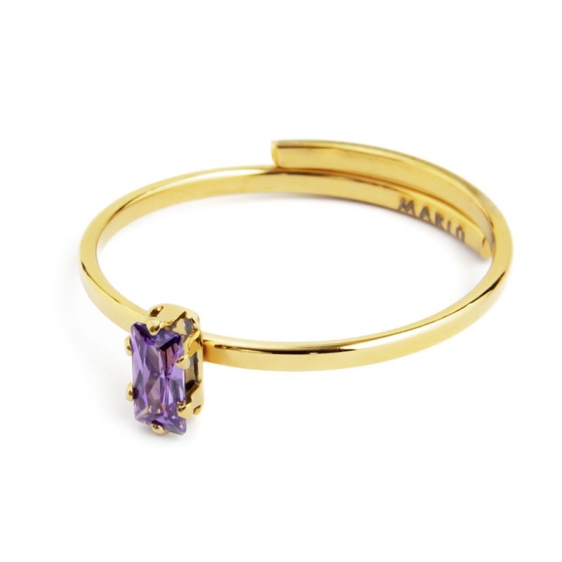 Anello con zircone baguette
