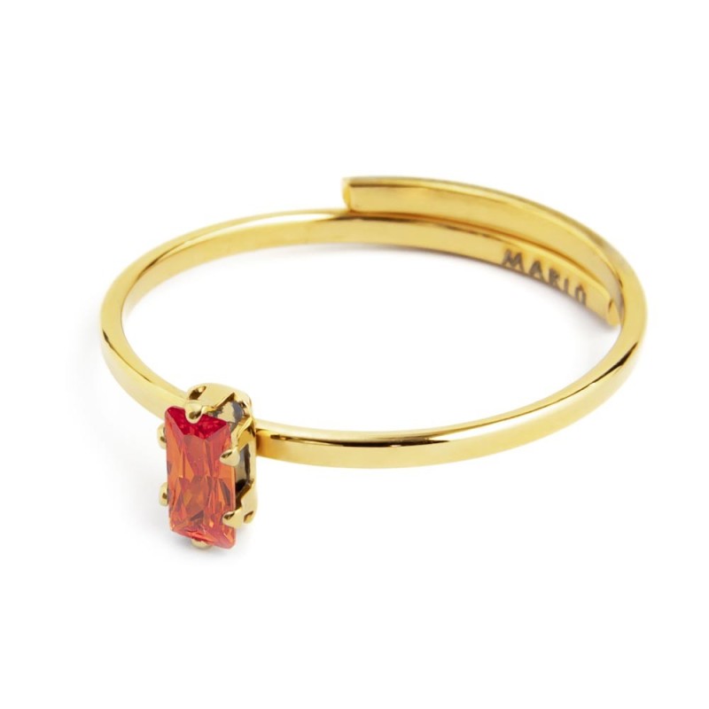 Anello con zircone baguette