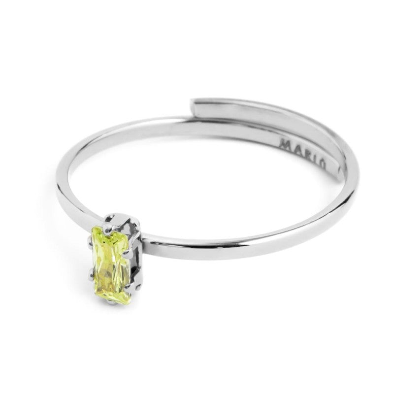 Anello con zircone baguette