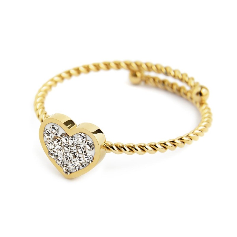 Anello cuore con cristalli