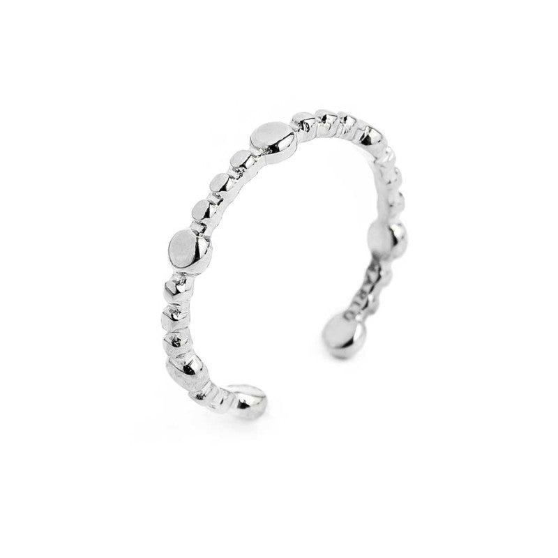 Anello da falange trama puntinata mista