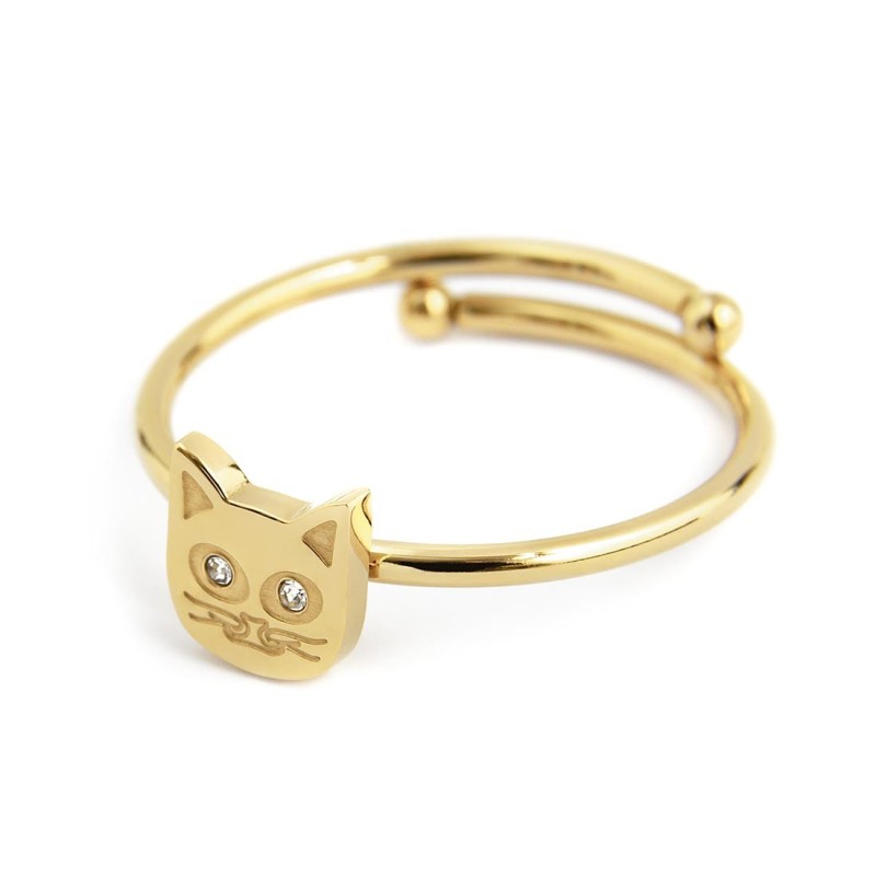 Anello gatto con cristalli