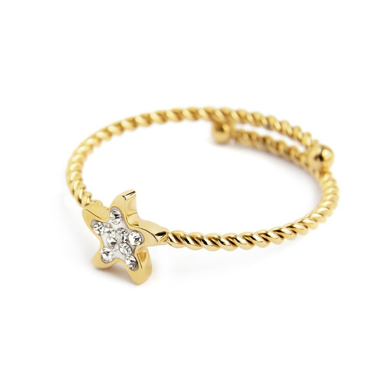Anello stella marina con cristalli