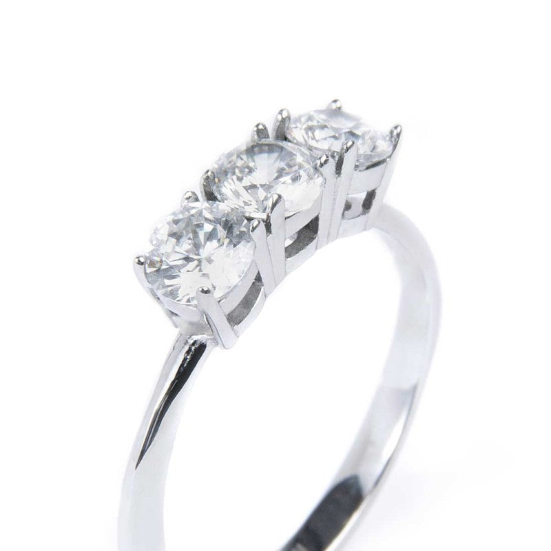Anello trilogy con zircone 4,25mm