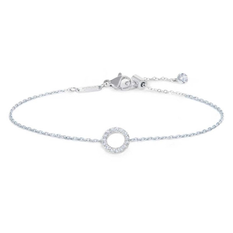 Bracciale cerchio con zirconi bianchi