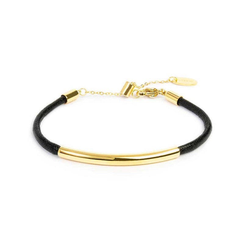Bracciale triplo filo con cordino cerato con tubolare centrale