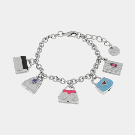 Bracciale in Metallo con borse colorate