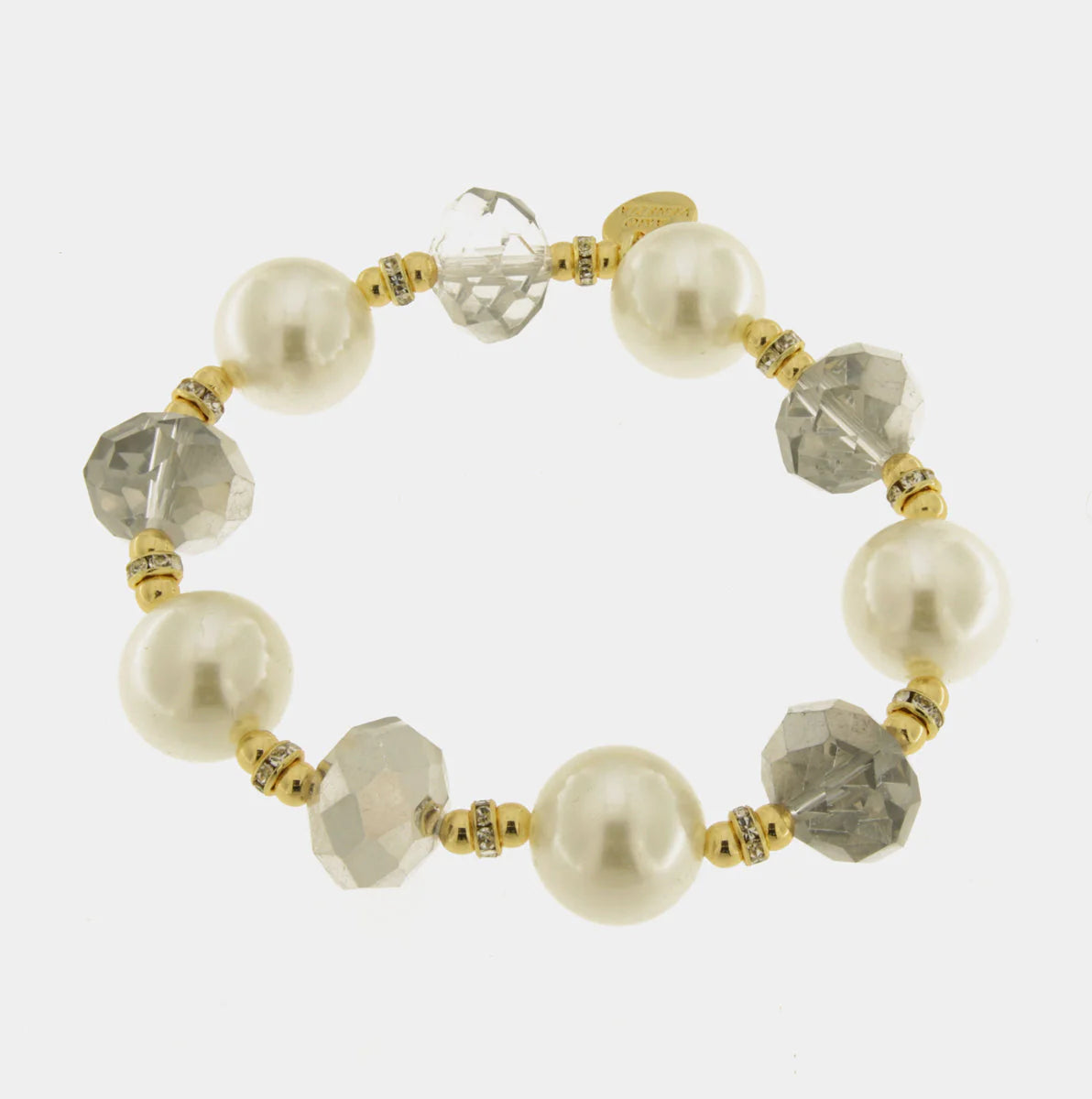 Bracciale in Metallo con perle e cristalli