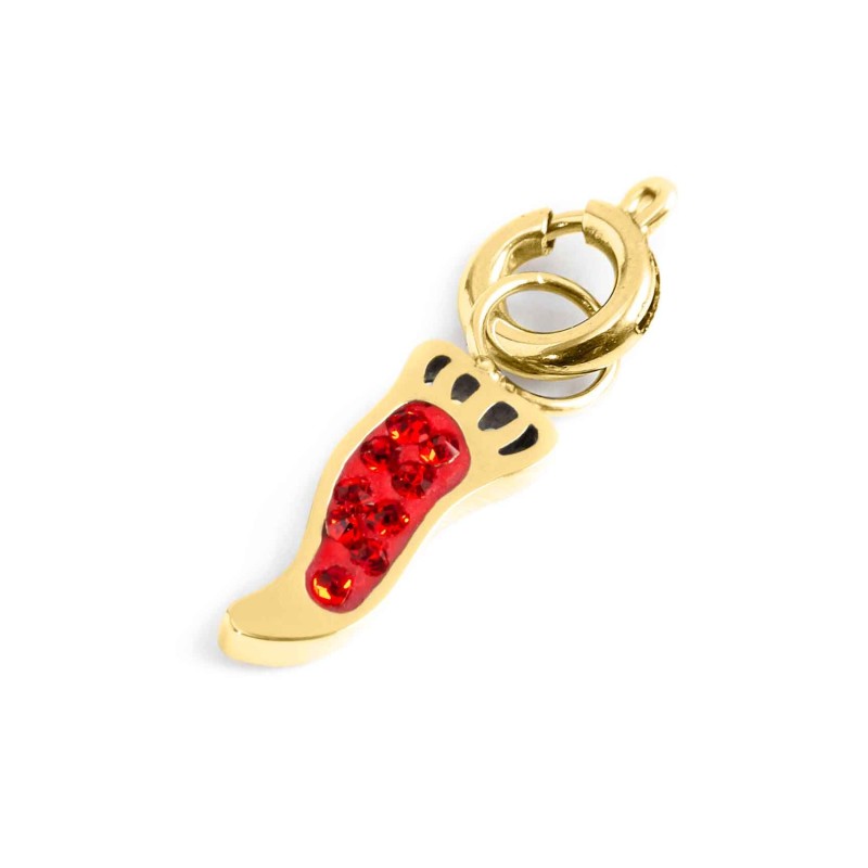 Charm corno con cristalli