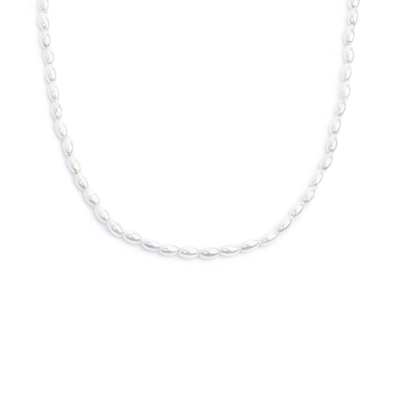 Collana catena con perle ovali
