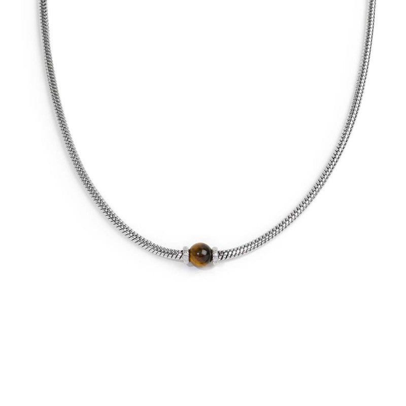 Collana catena snake con sfera centrale