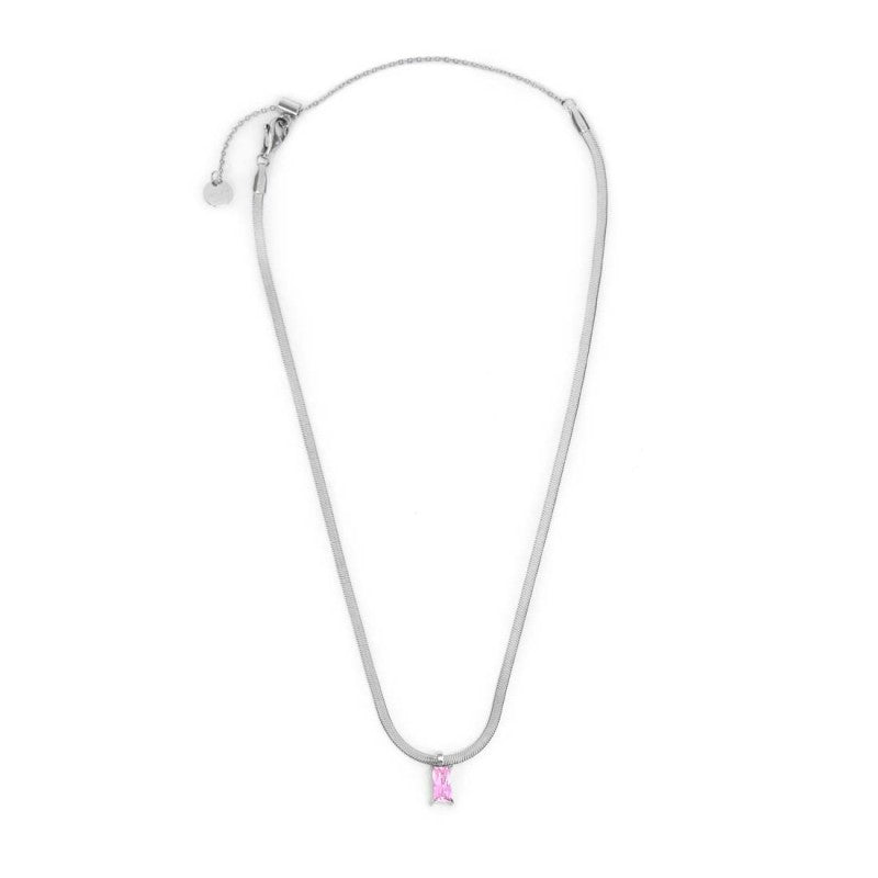 Collana catena snake con zircone baguette