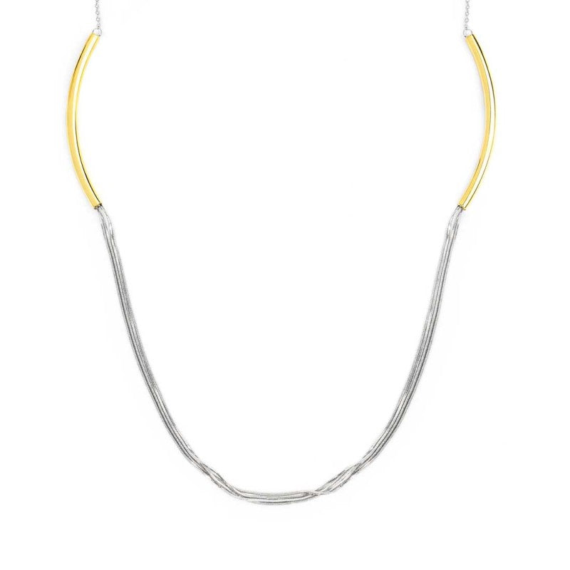Collana con catena snake centrale