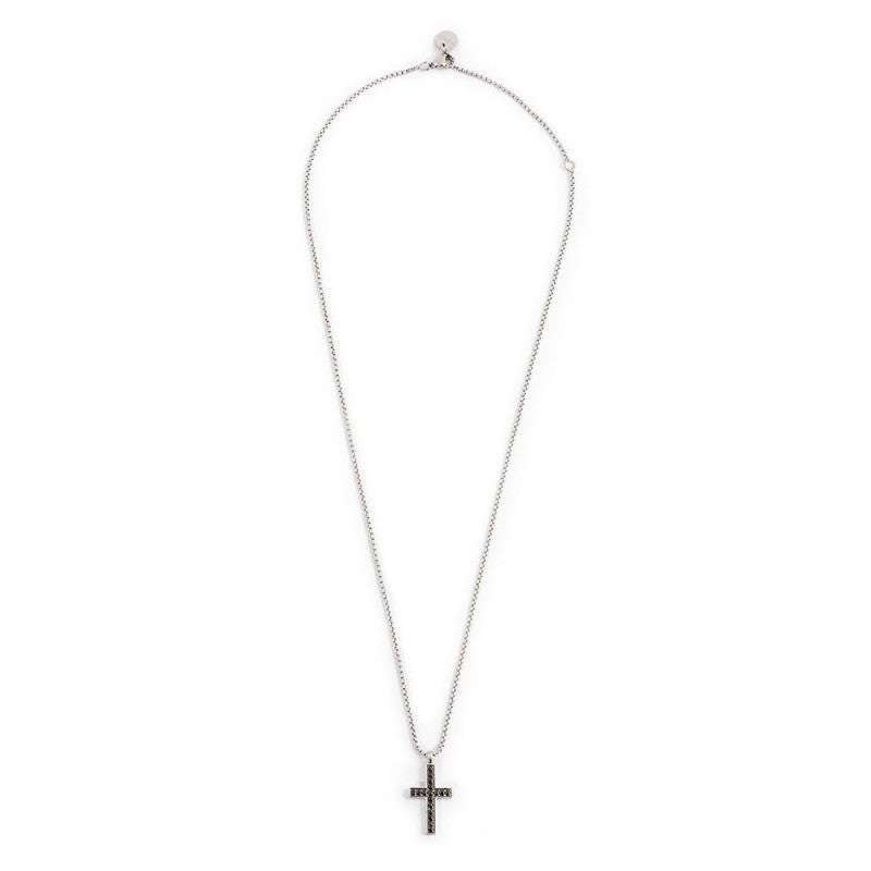 Collana con croce pendente con zirconi