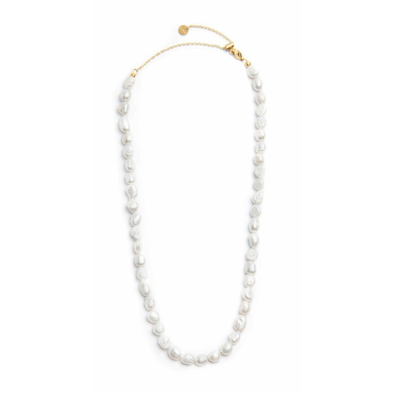 Collana con perle di fiume masticate