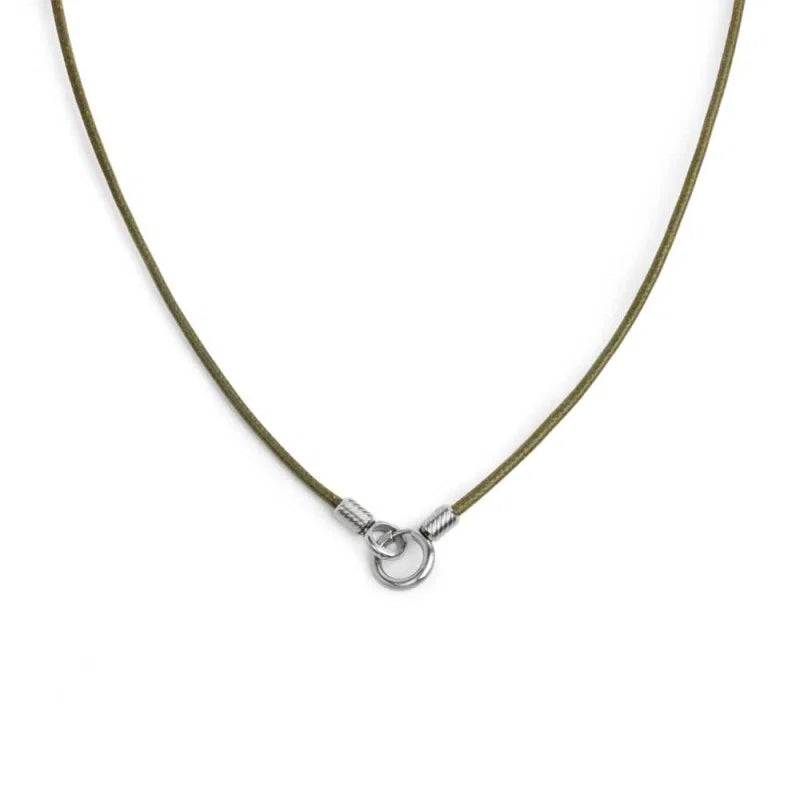 Collana cordino cerato con anello centrale