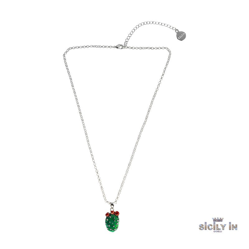 COLLANA IN METALLO ANALLERGICO CON 1 CHARM FICO D'INDIA