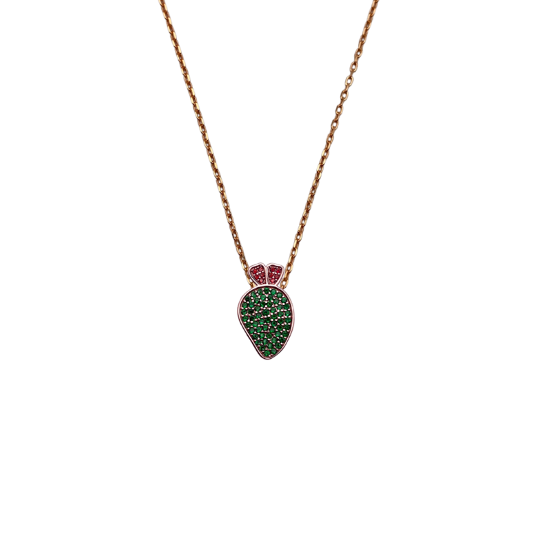Collana Rosata con charm Fico D'India in argento 925