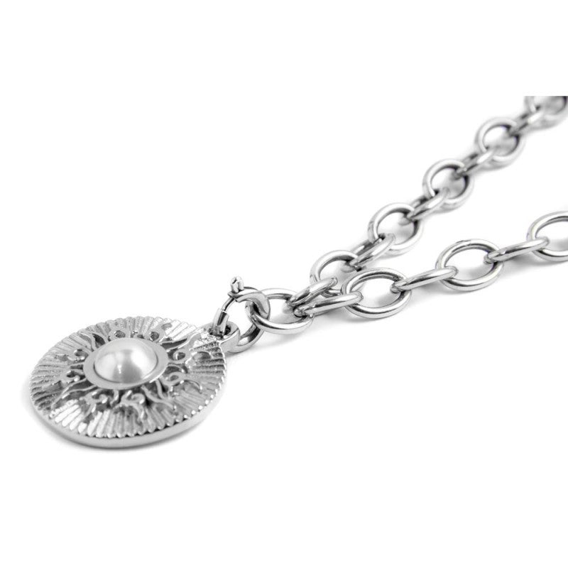 Collana sole pendente con perla