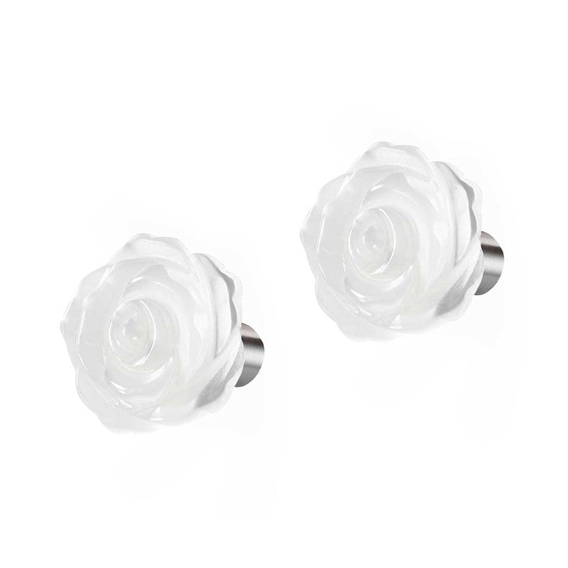 Orecchini a lobo con rosa in madreperla da 1,2cm