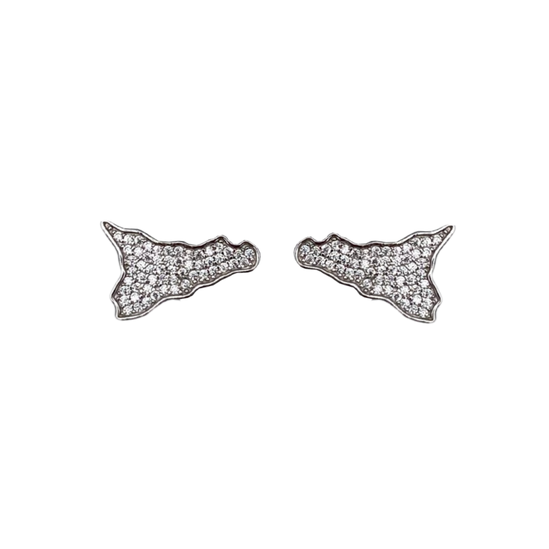 Orecchini bianchi con charm Sicilia in argento 925