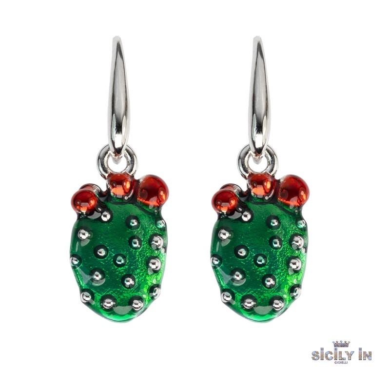 ORECCHINI IN METALLO ANALLERGICO CON 1 CHARM FICO D'INDIA