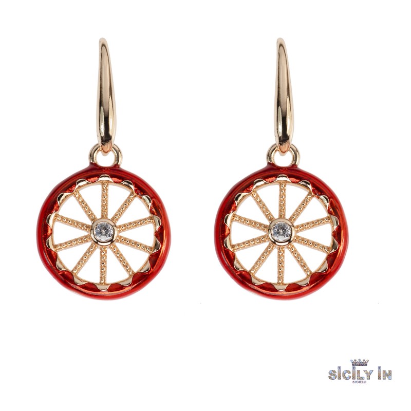 ORECCHINI IN METALLO ANALLERGICO CON 1 CHARM RUOTA
